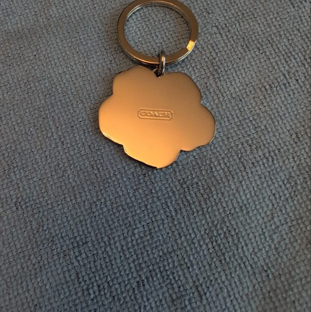 Coach Poppy Flower Enamel Key Chain Bag Charm